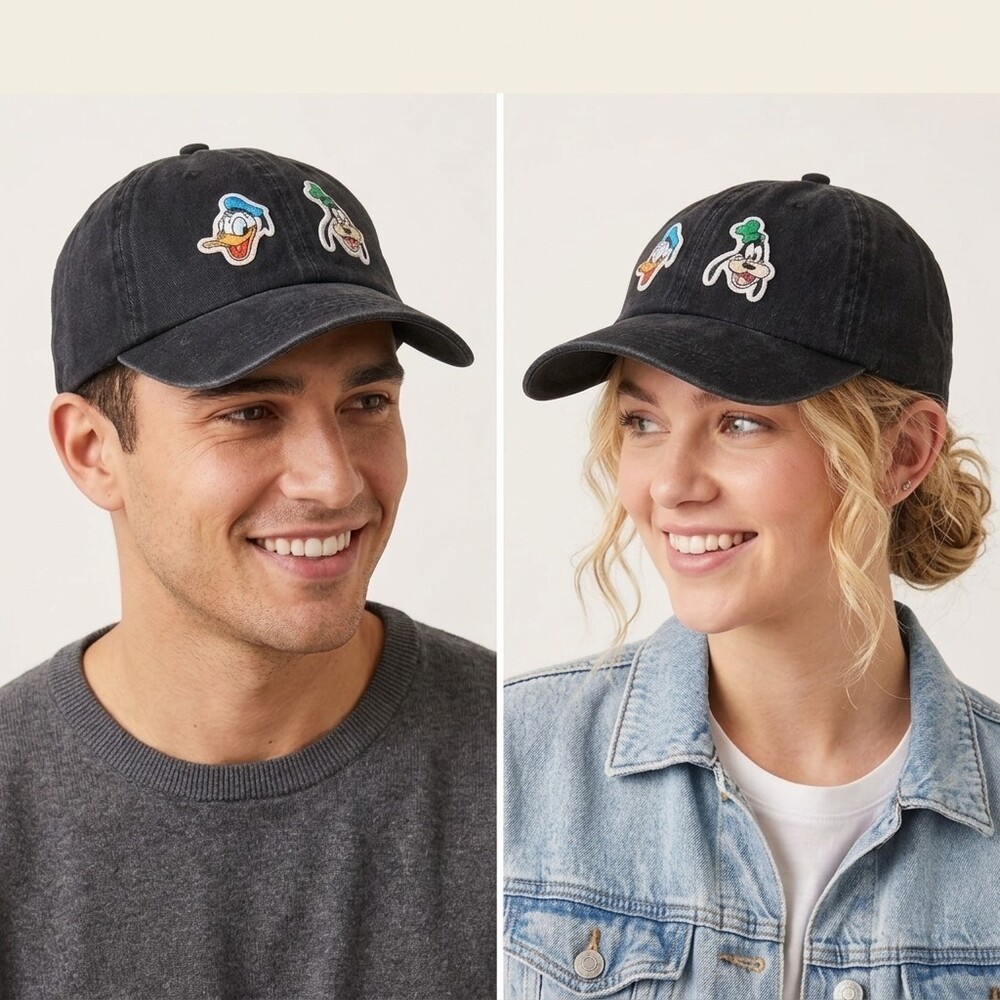 Baseball Hat Cap Donald Duck & Goofy Adjustable Embroidered Adult